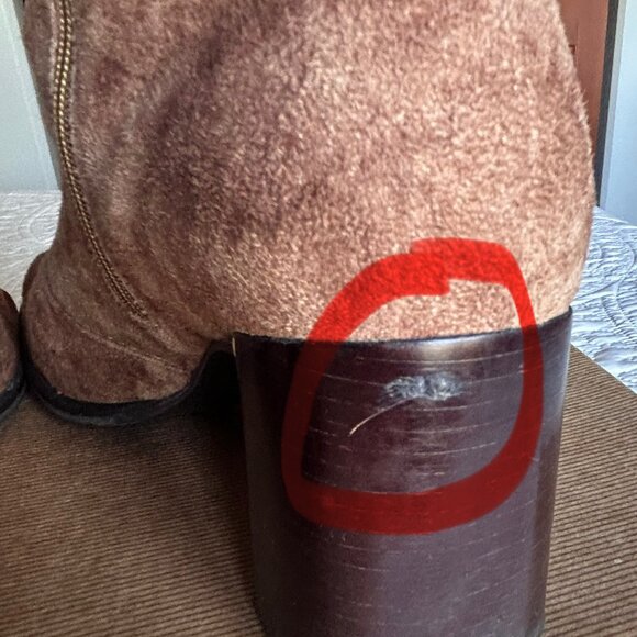 Franco Sarto Brown Suede heeled boots 8.5M - Picture 5 of 6